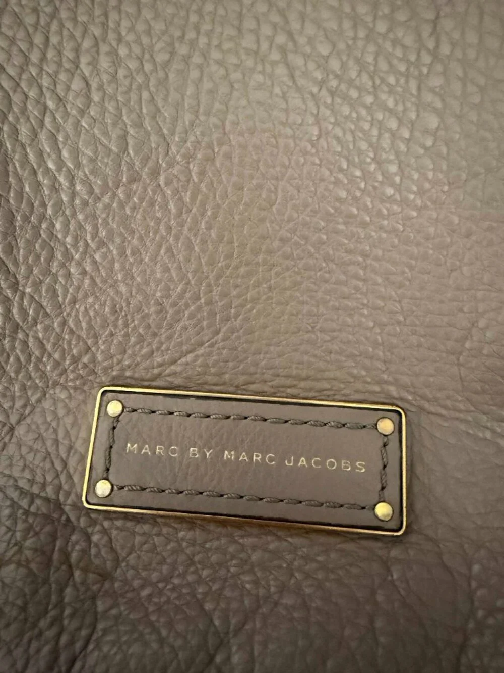 MARC JACOBS Orig Y2K Gray Shoulder Crossbody Satchel Top Handle Leather Purse Lg